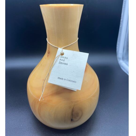 Hand turned Signed Wood‎ Vase Colorado - Picture 1 of 5